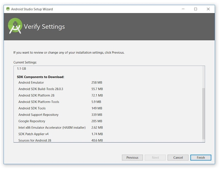 Android Studio Verify Settings