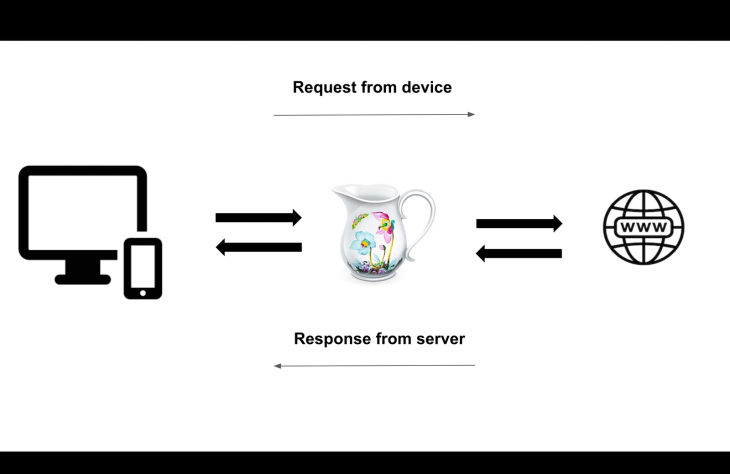 Charles Web Proxy serves as the middle man