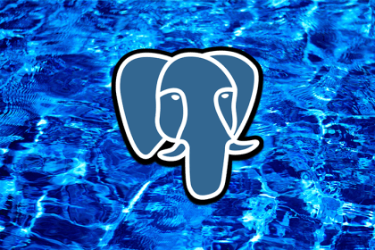 PostgreSQL Logo Blue Background