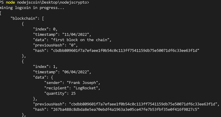 Create Logcoin Output
