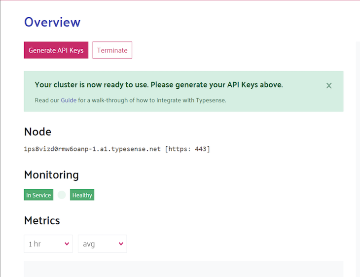 Generate API Keys Cluster Ready