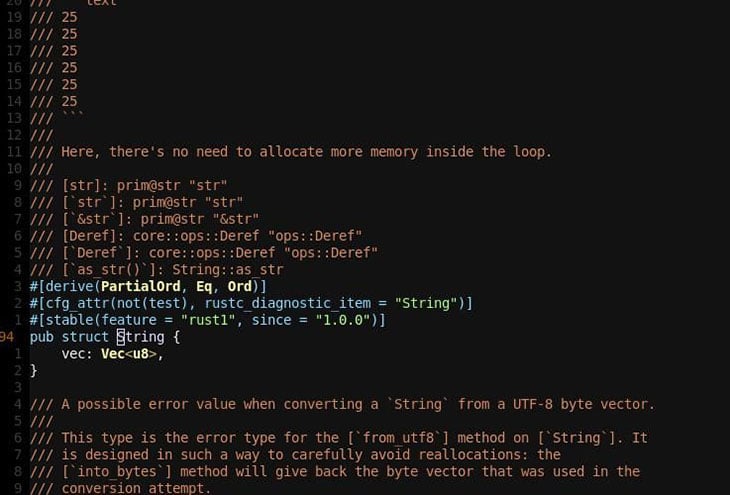 String In The Rust Source