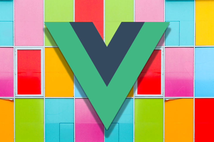 Vue Logo Over Color Blocks