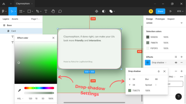 Adding dropshadow to card