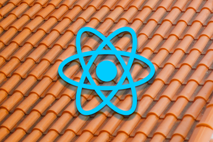 React Logo Over Roof Background