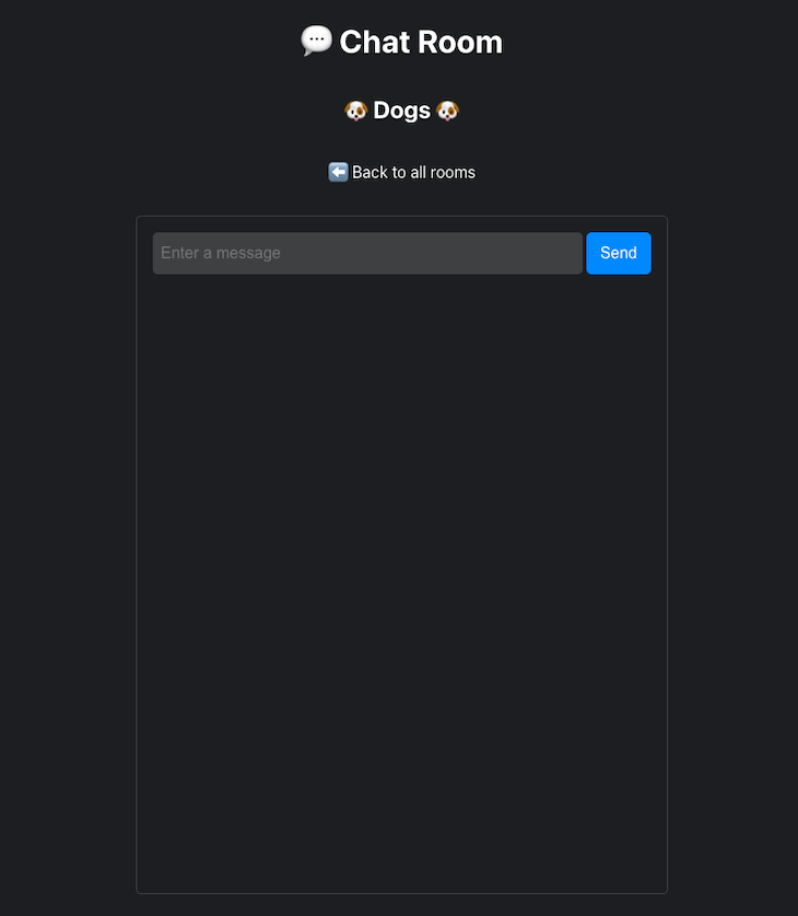 Component Rendered Dog Chat Room