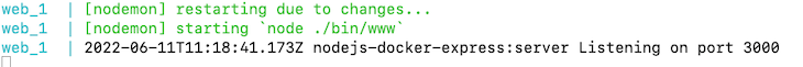 Docker Volumes Nodemon Functioning