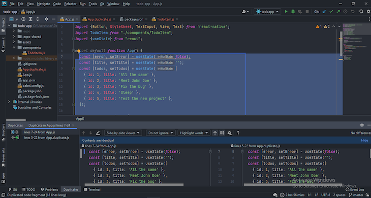 Duplicate Panel In WebStorm