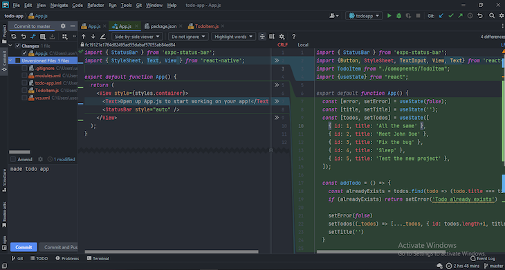 WebStorm VCS Shown Enabled And Active