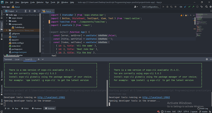 webstorm terminal not using path