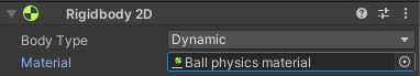 Changing circle material to ball physics material