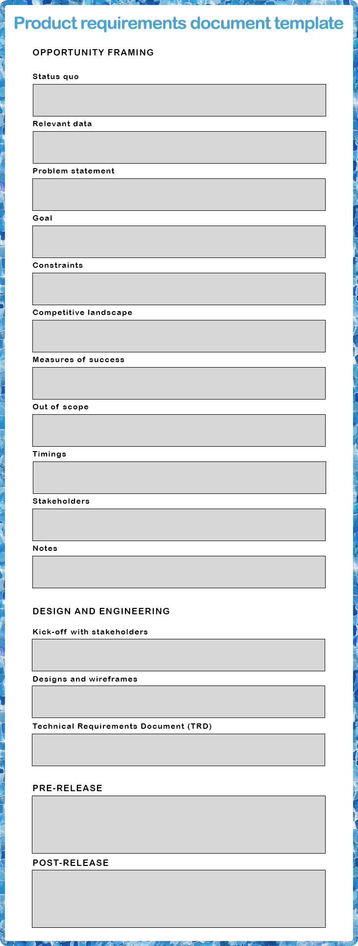 Product Requirements Document Template