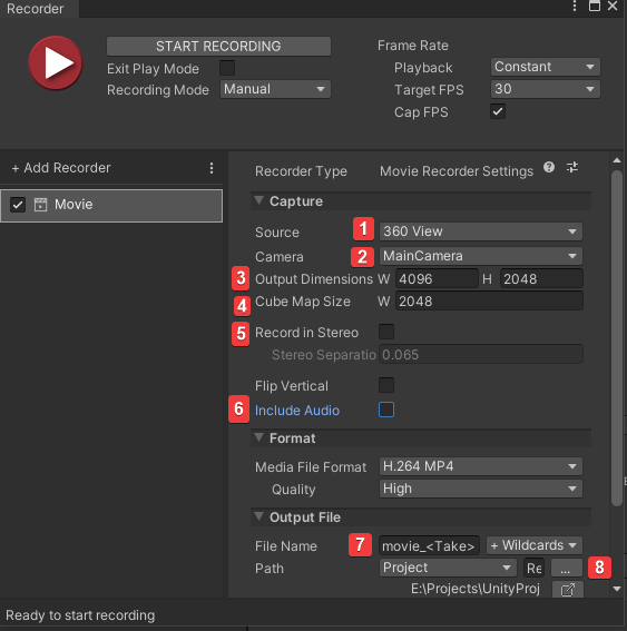 Recorder Window Fields