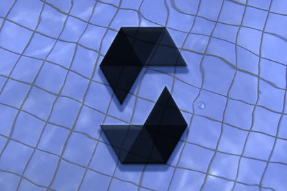 Blockchain Logo Over Checkered Background