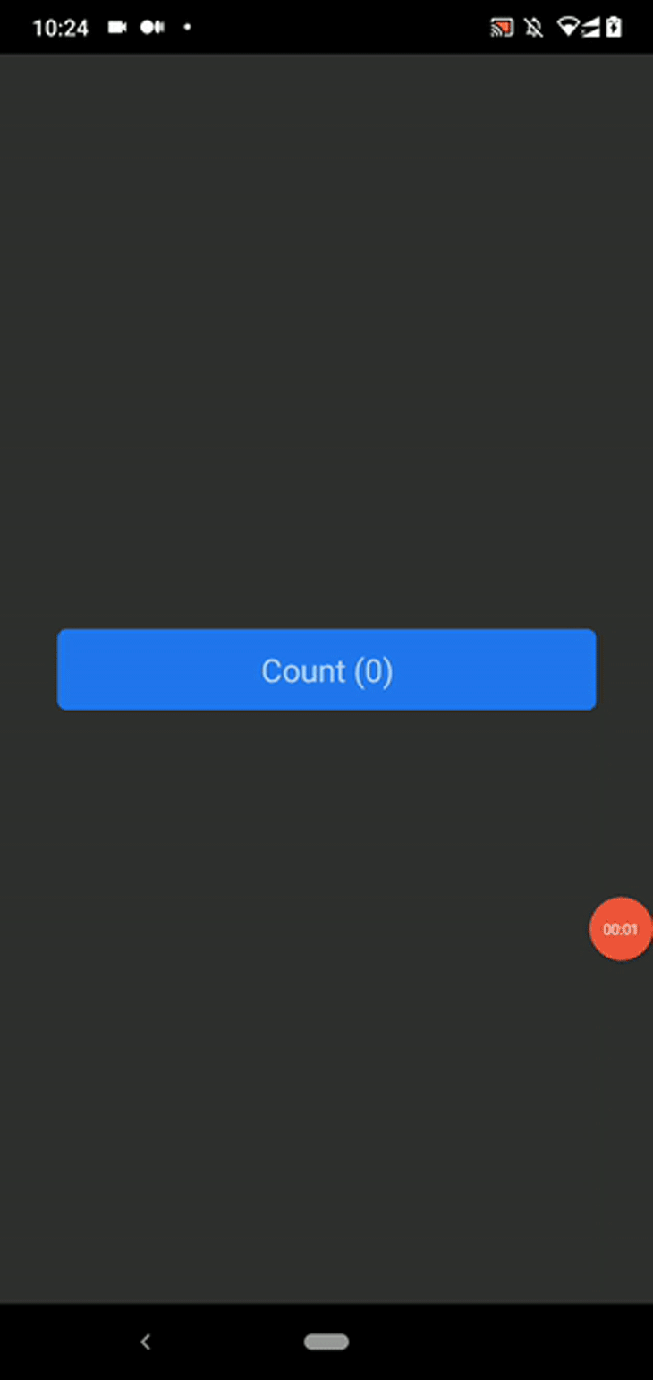 A button with no feedback animation, built with touchableWithoutFeedback
