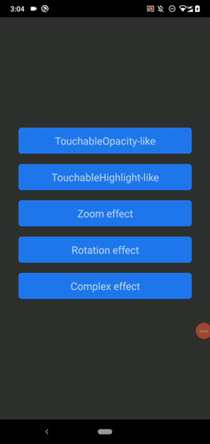 Implementing touch feedback effects with the pressable component