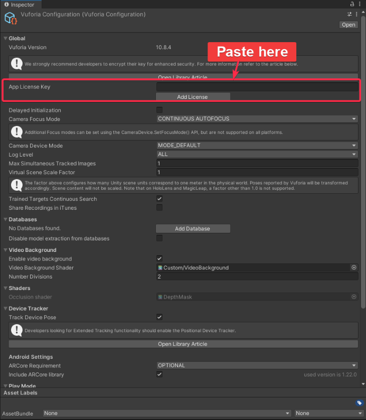 Paste License Key