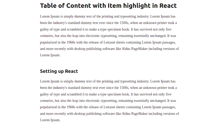 Create a table of contents with highlighting in React - LogRocket Blog