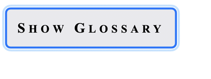 The Show Glossary button when tabbed to