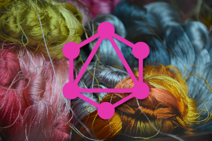 GraphQL Logo Over Colorful Yarn