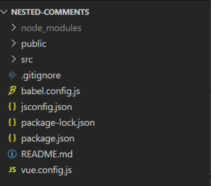 Vue Nested Comments Folder Structure