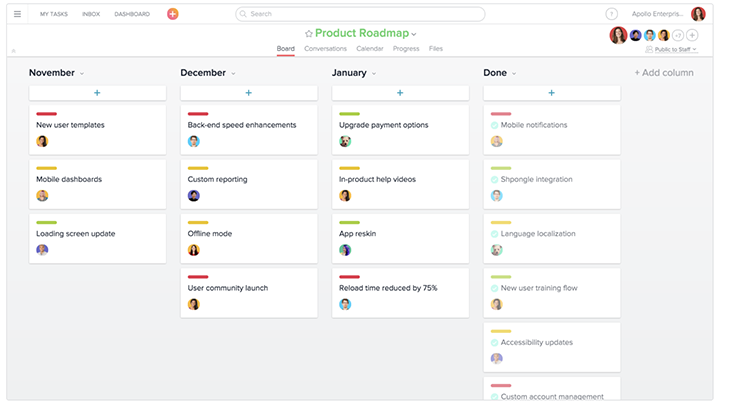 Asana Roadmapping Screenshot