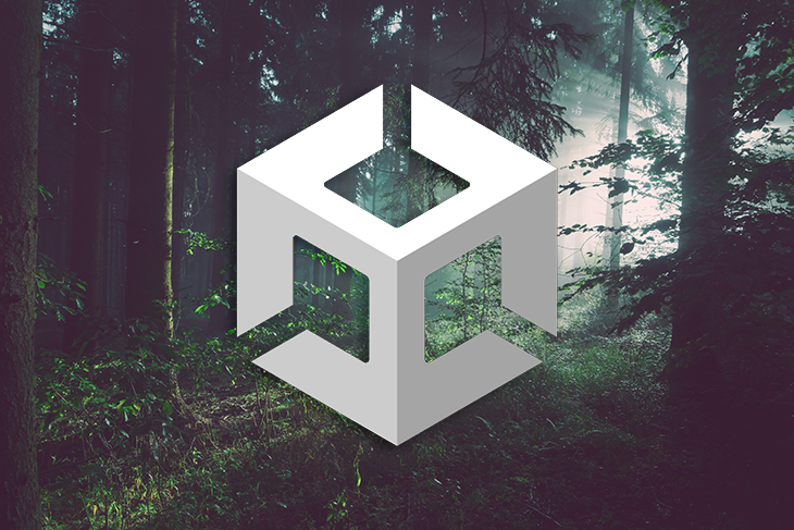 Unity Logo Over Forest Background