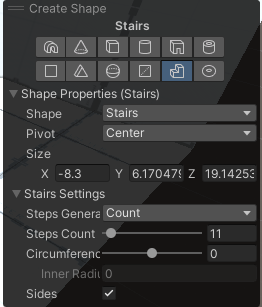 Author's Saved Settings For Stairs In ProBuilder