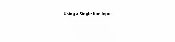 Single Line Input