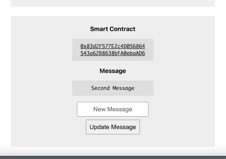 Updated Smart Contract Message