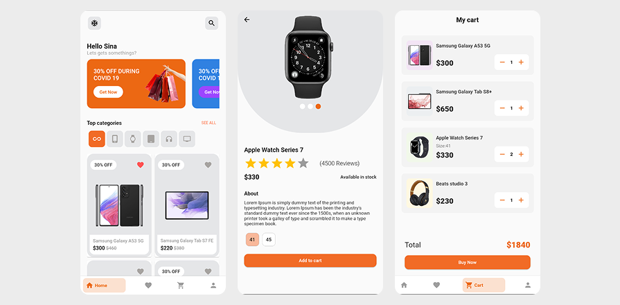 Ecommerce App Interface