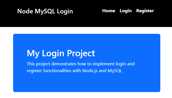 Node.js Login Project Using MySQL