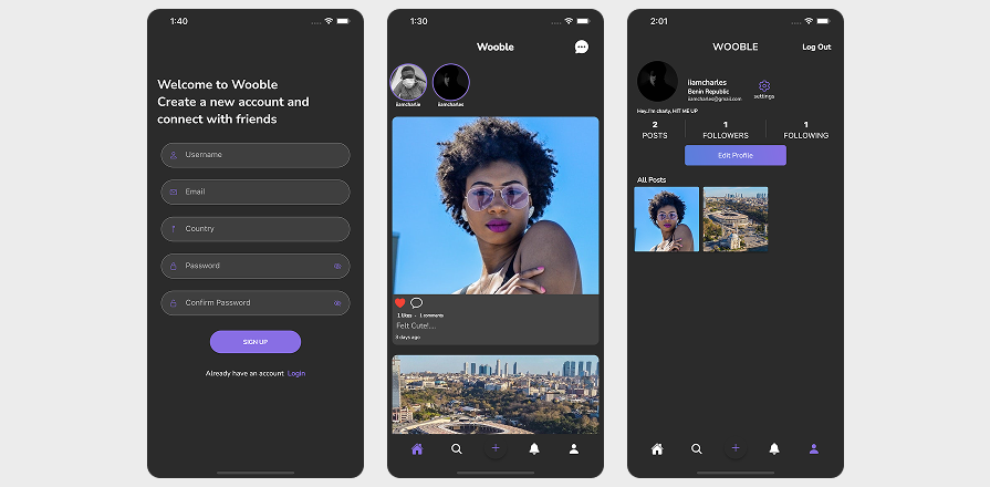 Wooble Template Interface
