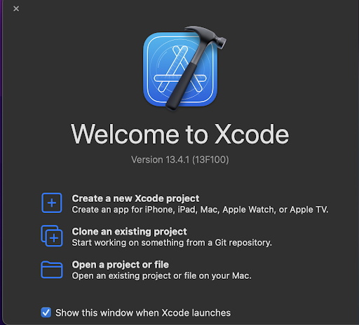 Example of how to open Xcode