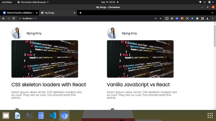 How to build a skeleton screen with CSS and React - LogRocket Blog