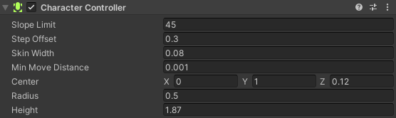 Character Controller Properties