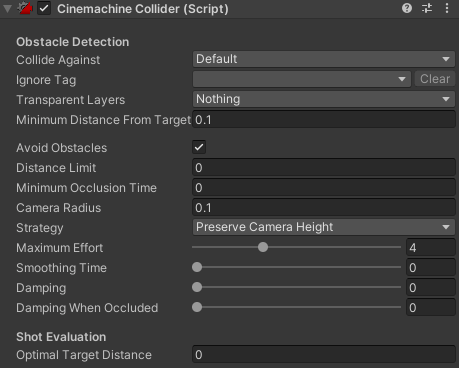 Cinemachine Collider Script