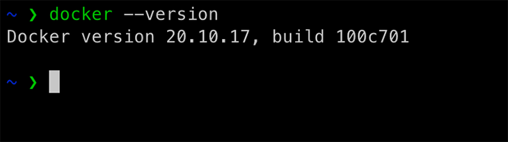 Confirm the Docker version using this command