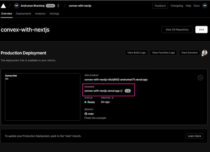 Copy Vercel Deployment