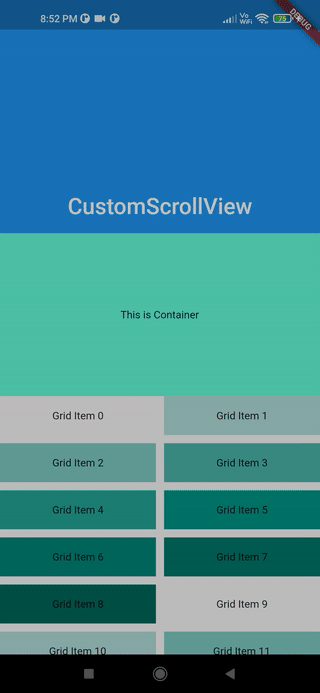 Flutter Custom ScrollView Final Demo