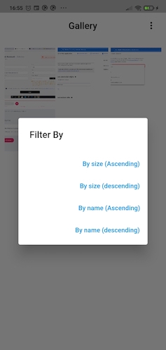 Filtering Gallery Size