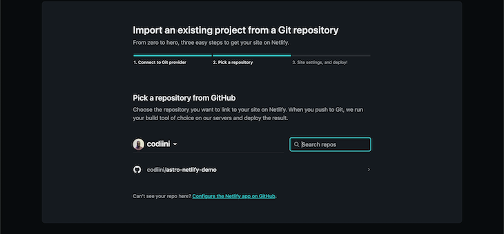 Importing Your Project's Repository
