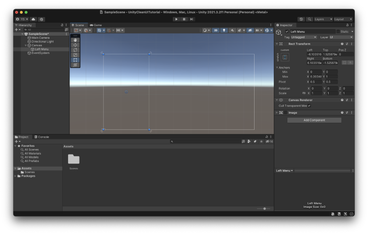 Hiding the Screen Canvas in the Unity Editor