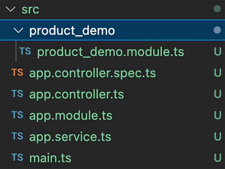 Our new product demo module in the src directory