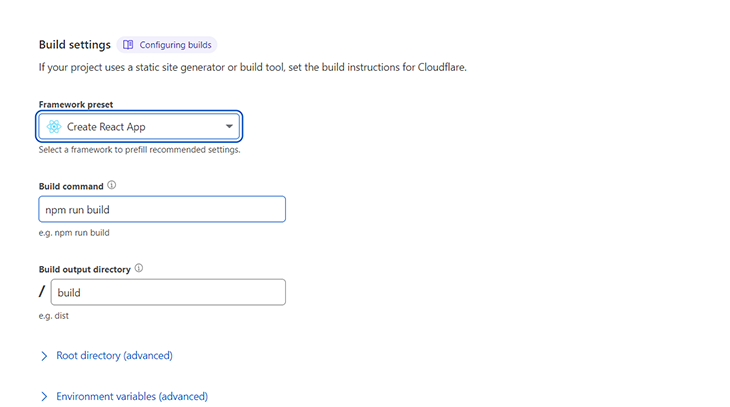 Cloudlfare Pages Deploy Build Setting