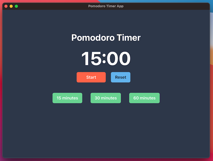 Timer App UI Example