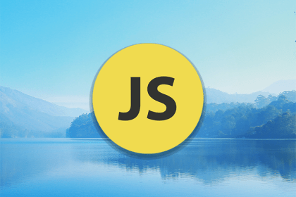 JavaScript Logo Over a Water Landscape