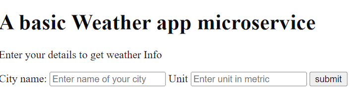 Basic Weather App Microservice