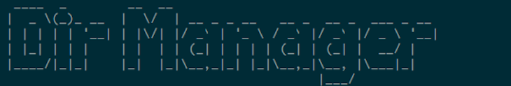 Screenshot of CLI name in ASCII art after using the <code>-l</code> option