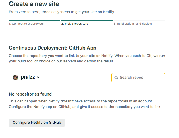 Configure Netlify Github